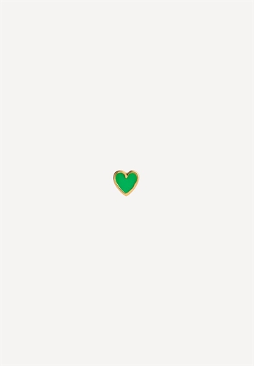 STINE A - Petit Love Heart ørering - Green 
